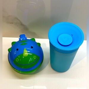 3/$25 Blue and Green Dinosaur Snack Container and Cup Combo